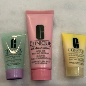 Clinique Travel Sized Cleansers and Moisturizer NWOB